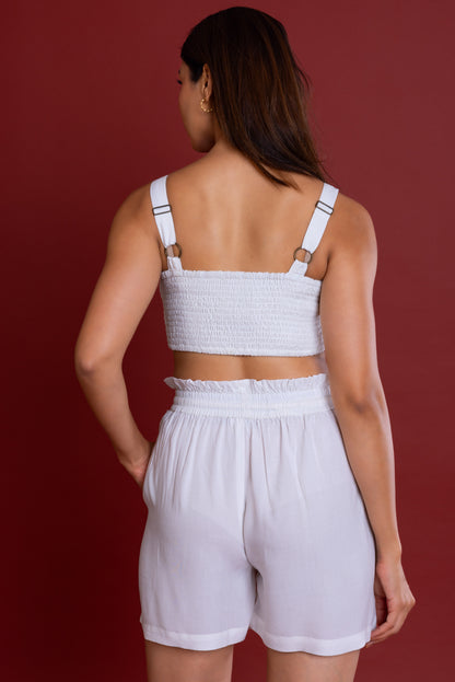 White Boxy Fit Shirt Co-ord Set