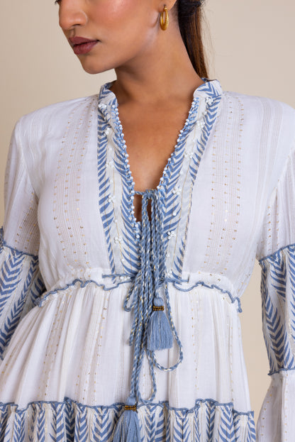 Blue & White Shell Dress