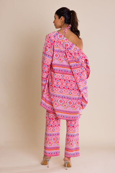 Fuchsia Abstract Printed Co-ord Set