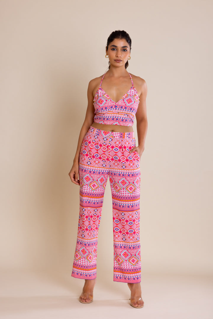 Fuchsia Abstract Printed Co-ord Set