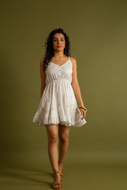 The Corfu Off White Strappy Dress