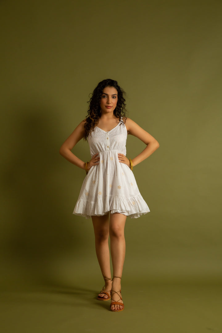 The Corfu Off White Strappy Dress