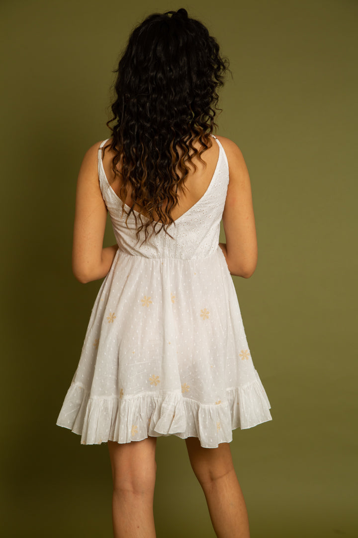 The Corfu Off White Strappy Dress