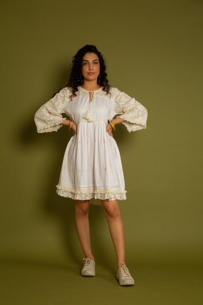 The Palma White Embroidery Dress