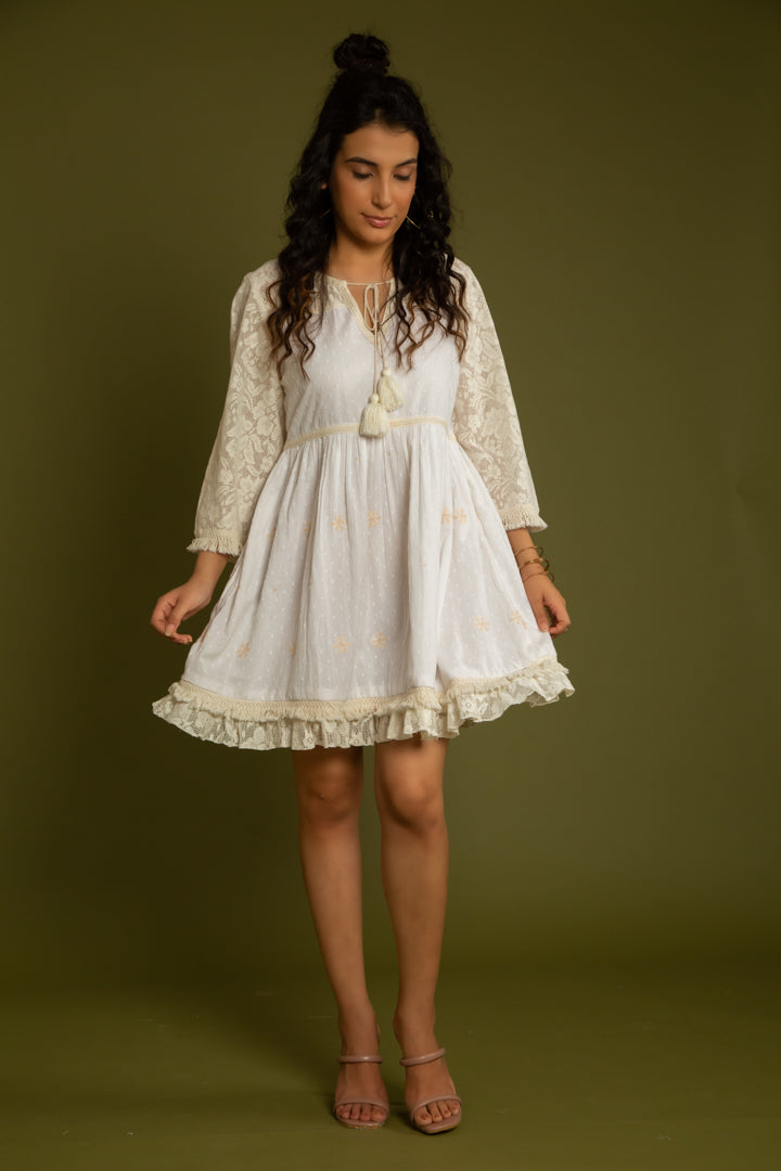 The Palma White Embroidery Dress