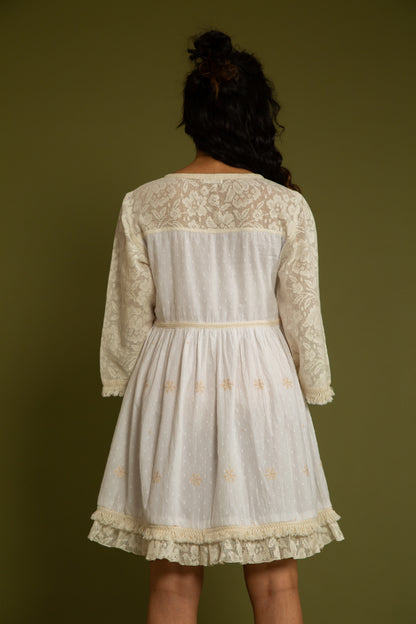 The Palma White Embroidery Dress