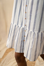 Load image into Gallery viewer, Blue And White Stripe Shirt Dress
