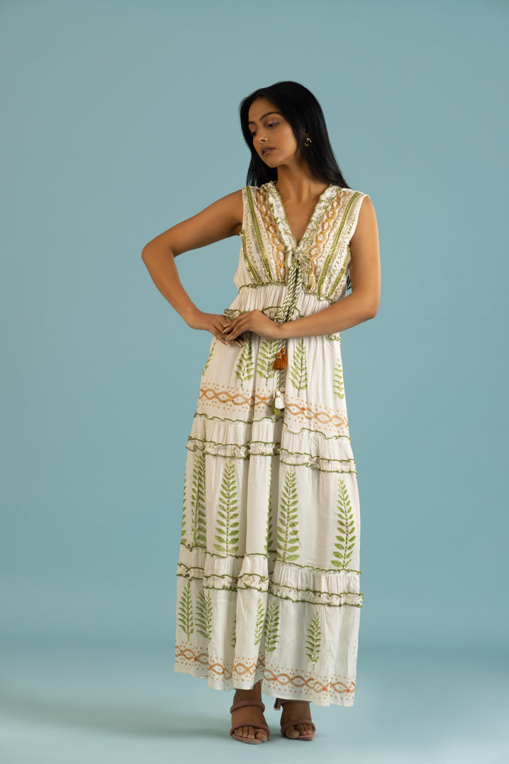 Riva Boho Ruffled Resort Maxi - labelreyya