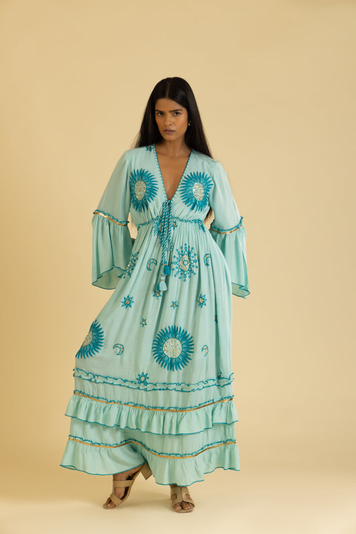 Blue Zarah Boho Sun Maxi