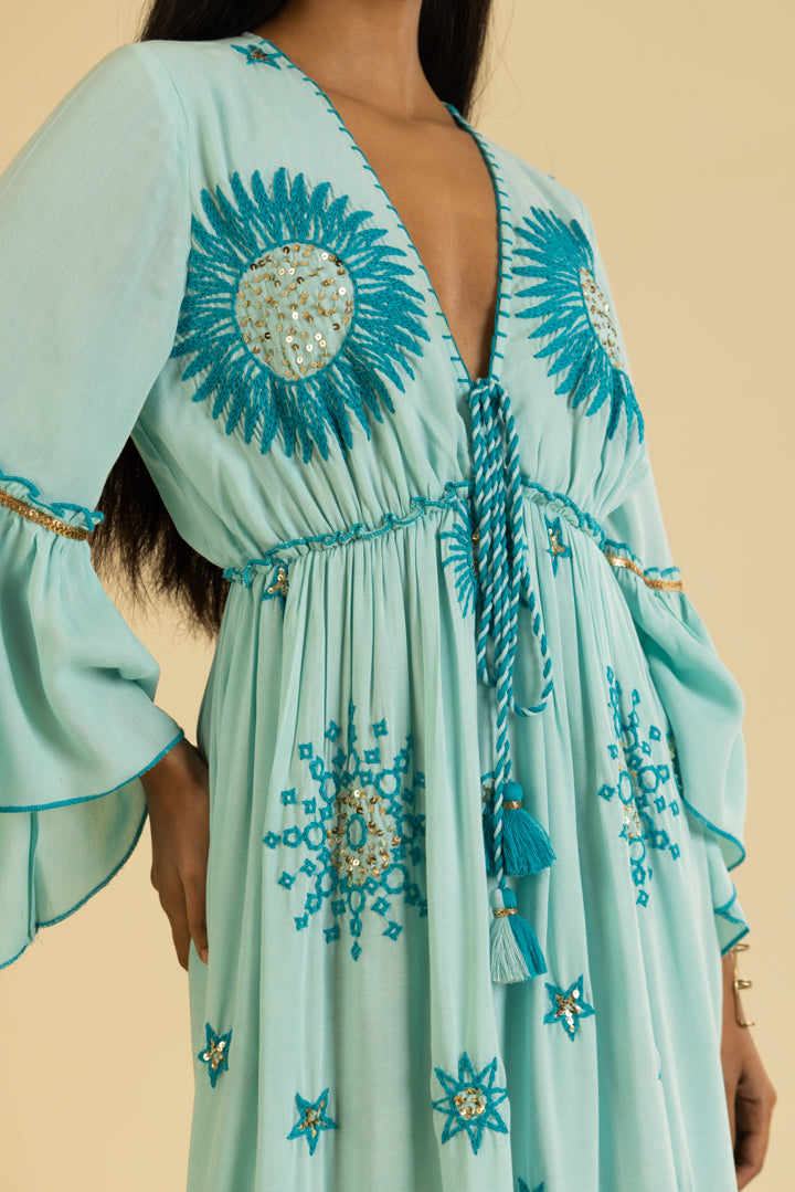 Blue Zarah Boho Sun Maxi