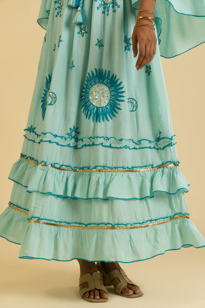 Blue Zarah Boho Sun Maxi