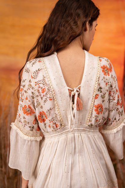 Boho White Shell Dress