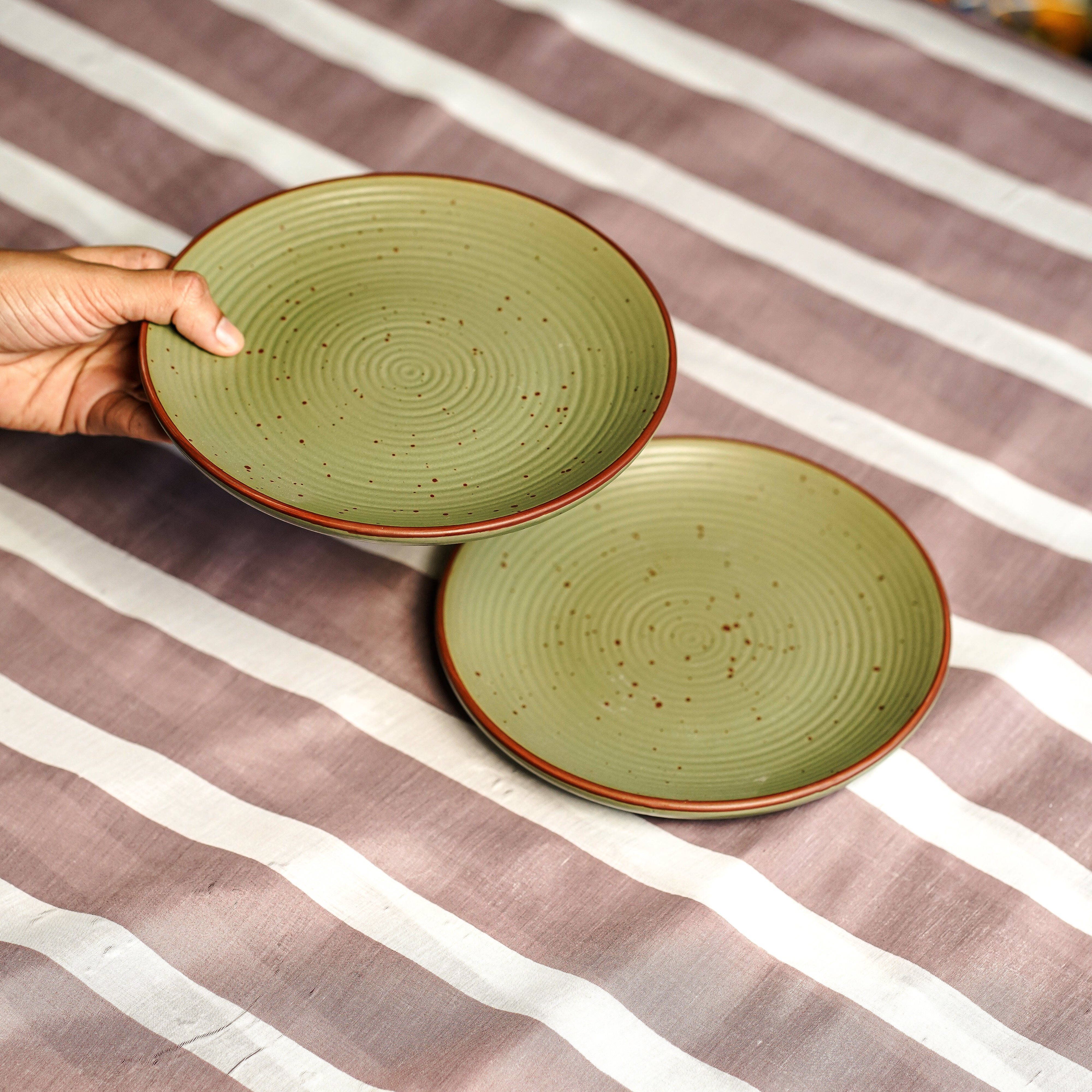 Palermo Olive Green Platter (Set of 6)