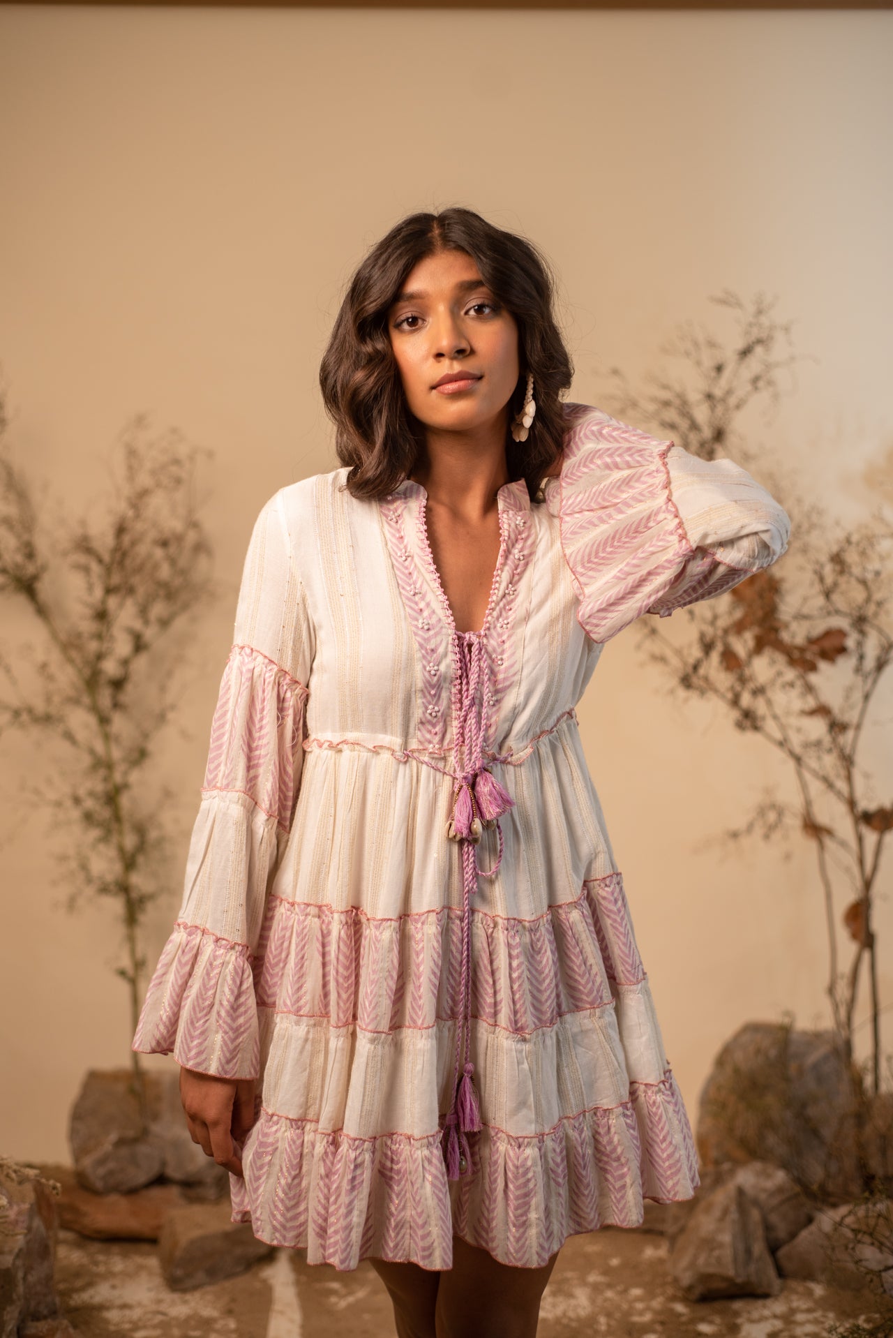 Lavender & White Shell Dress