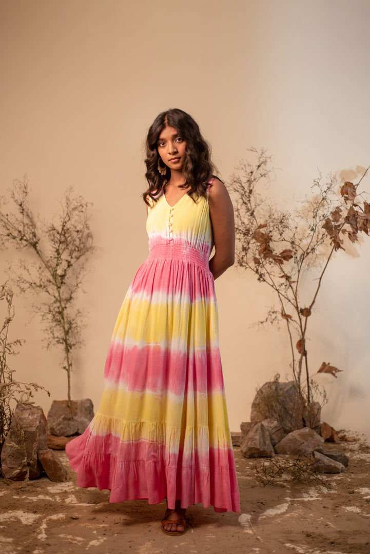 Tie Dye Tiered Summer Boho Maxi