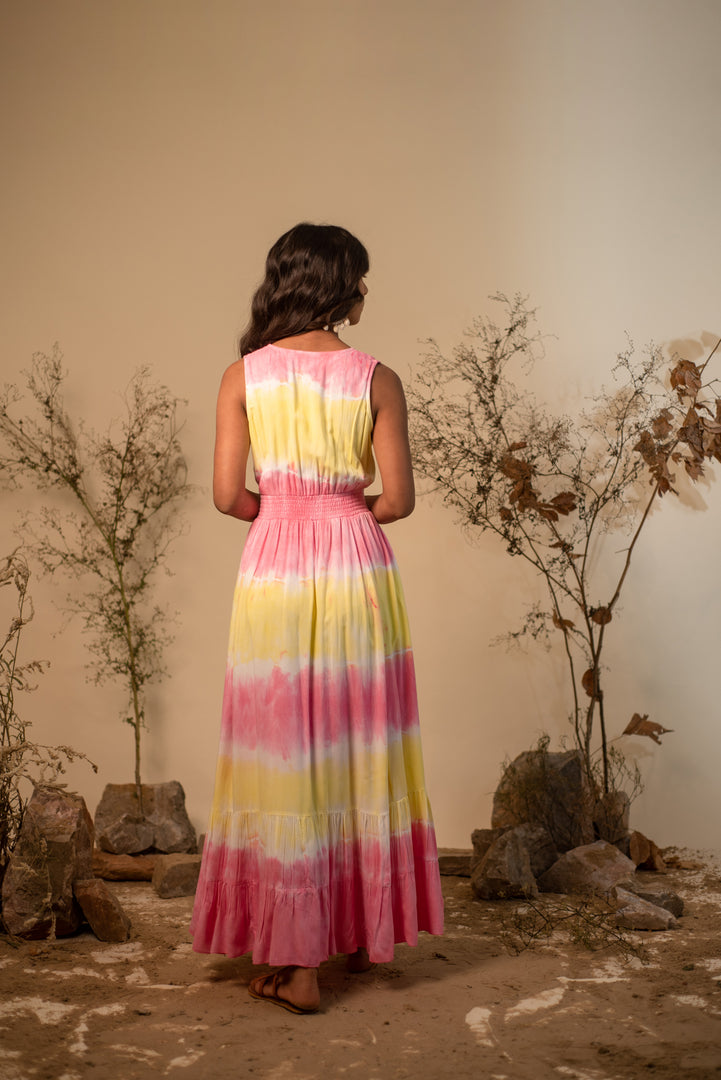 Tie Dye Tiered Summer Boho Maxi