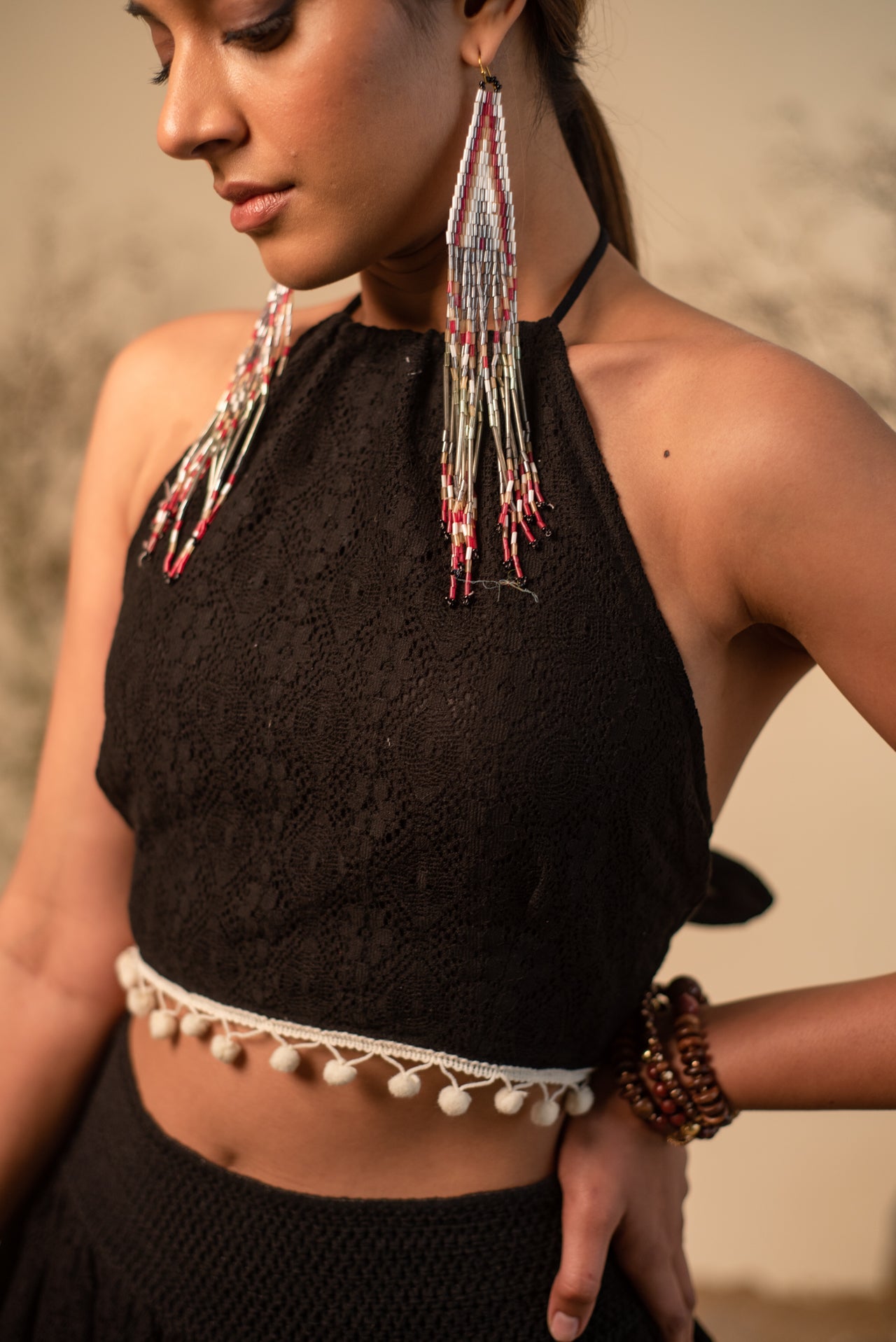 Black Tribal Boho Co-ord Set (Set of 3)