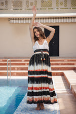 Load image into Gallery viewer, Sophia Black Sunlit Ombré Boho Maxi
