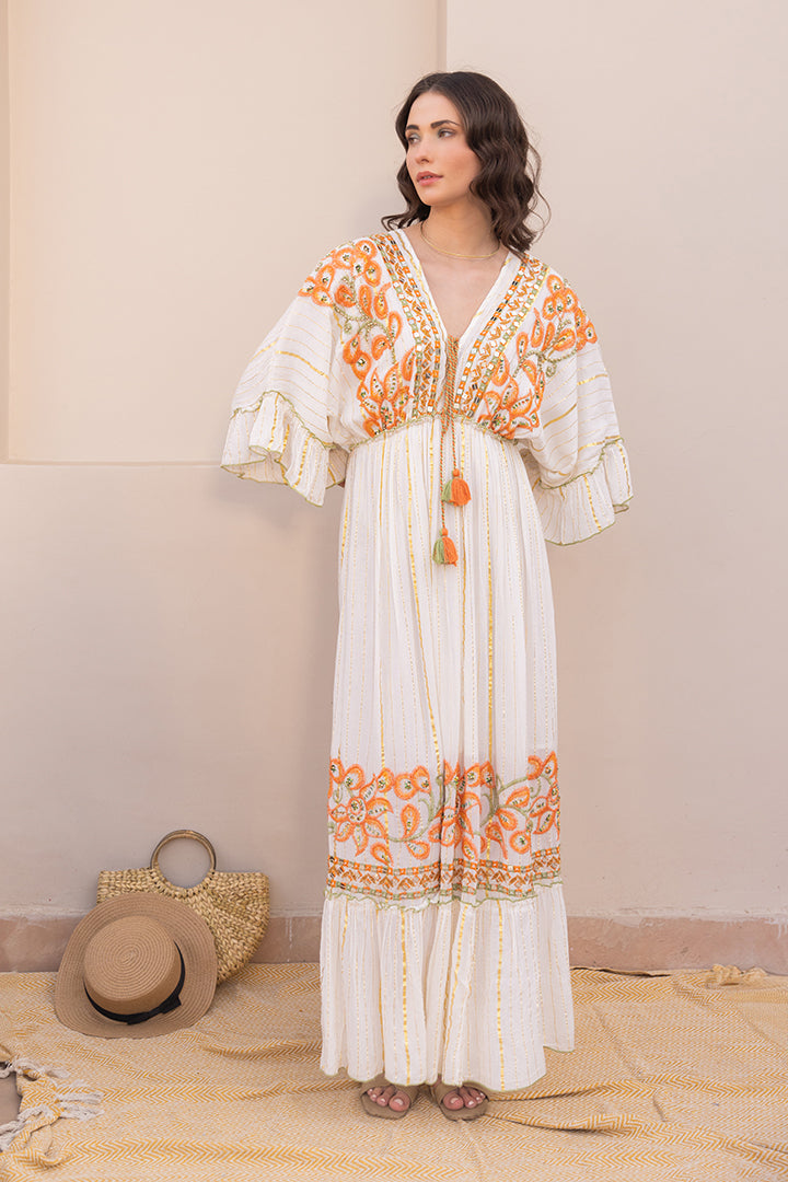 Irina Summer Bling Resort Kaftan-Style Boho Maxi - labelreyya