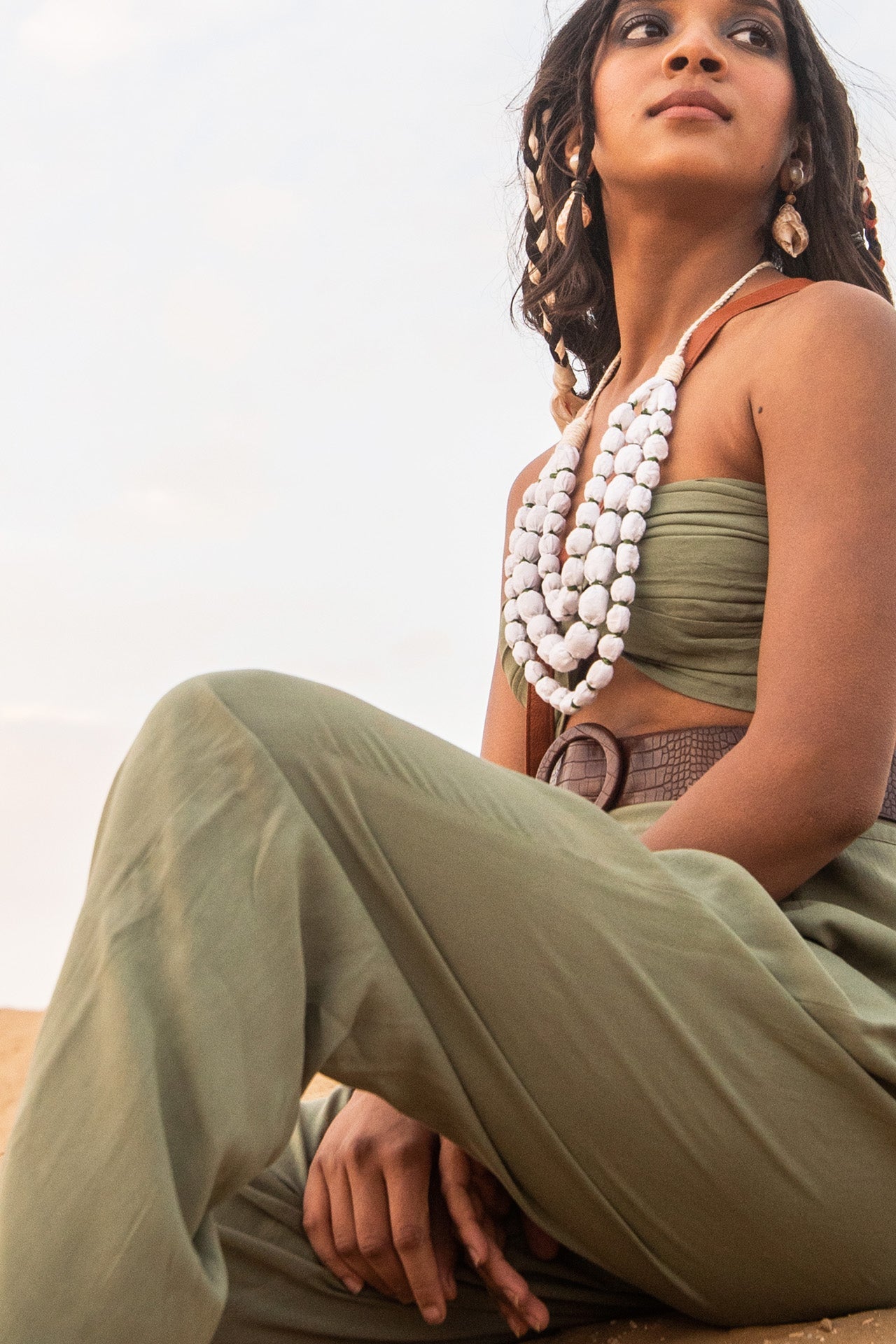 Boho Chic White Necklace