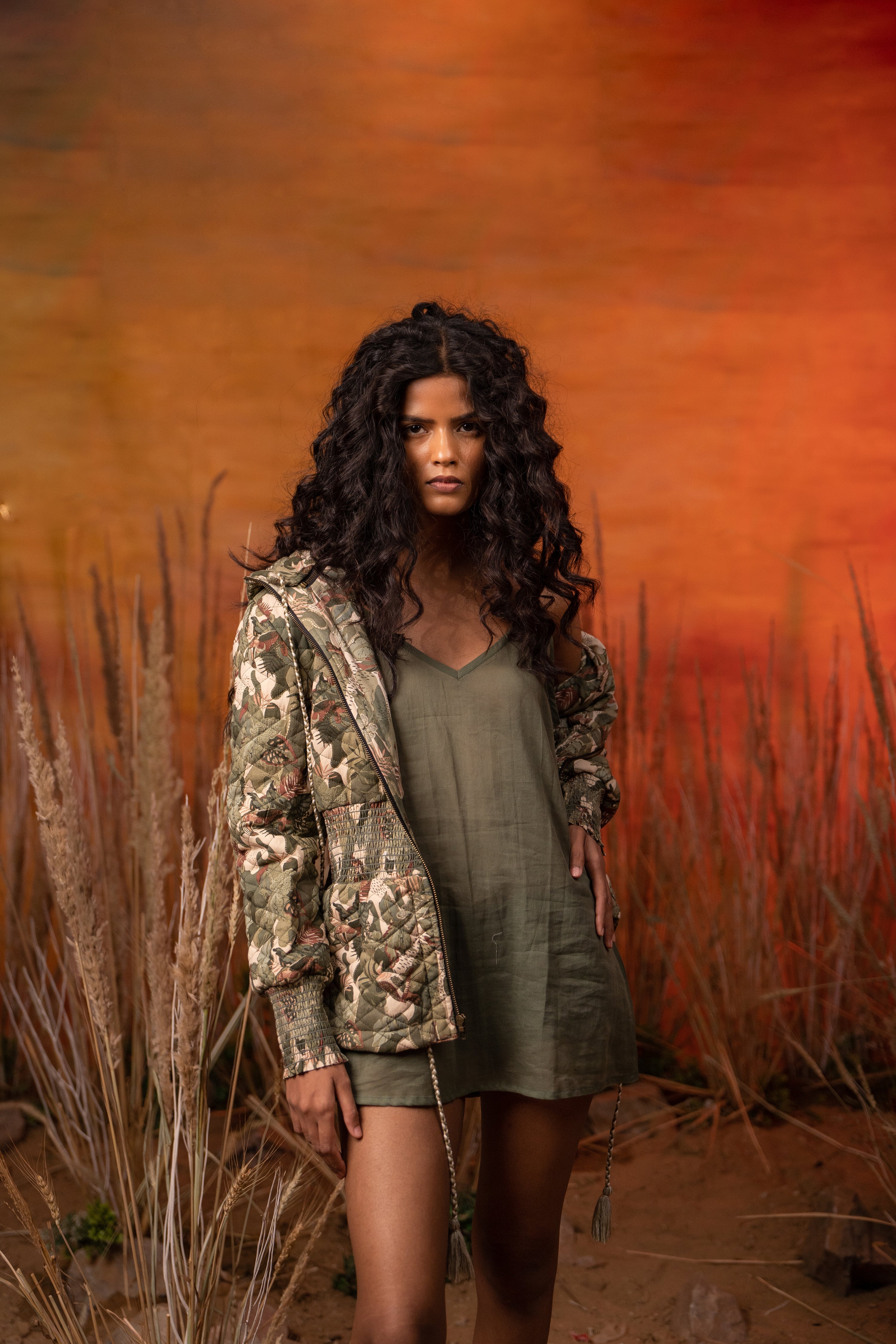 Afro Olive Jungle Jacket - labelreyya