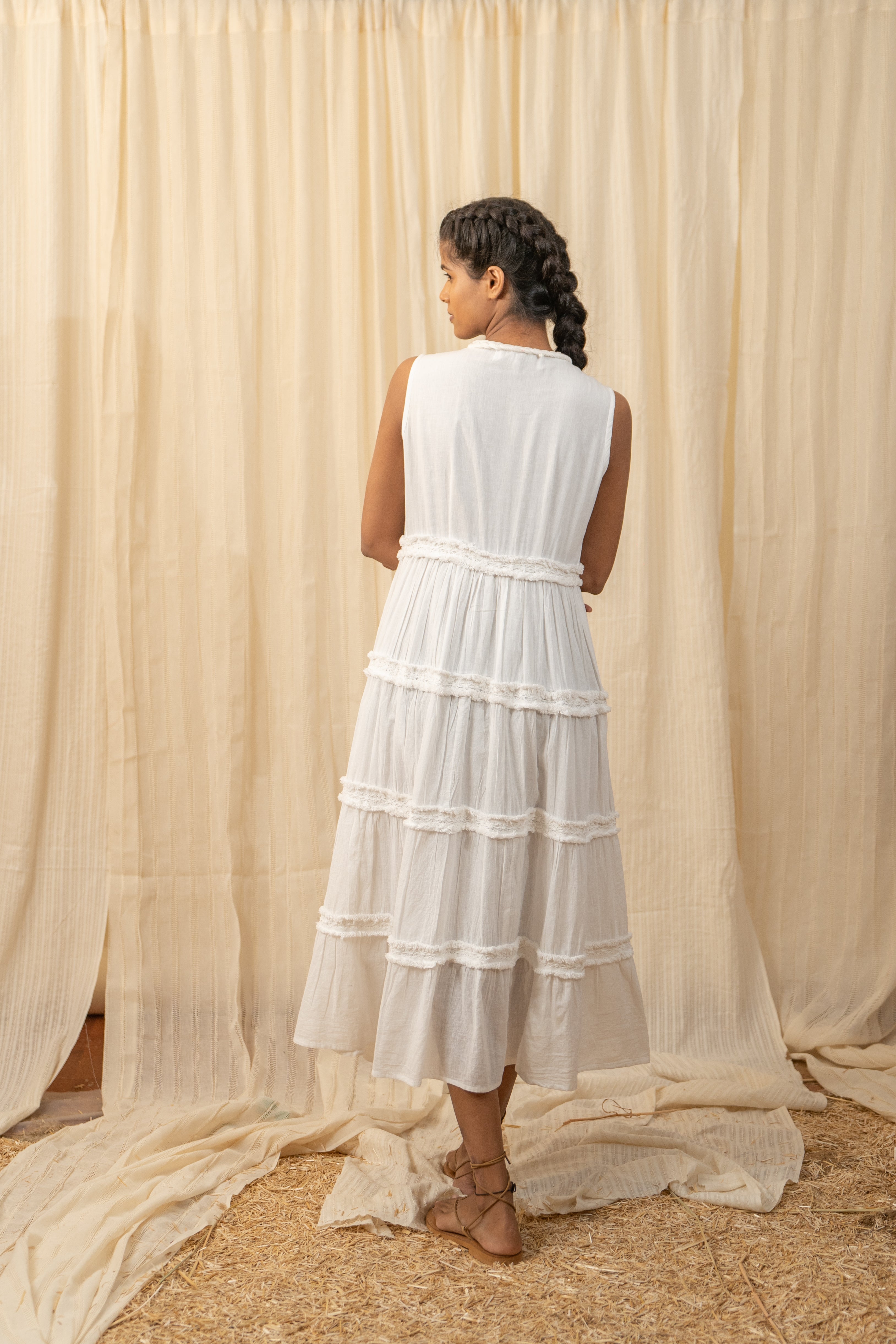 Braided White Maxi - labelreyya