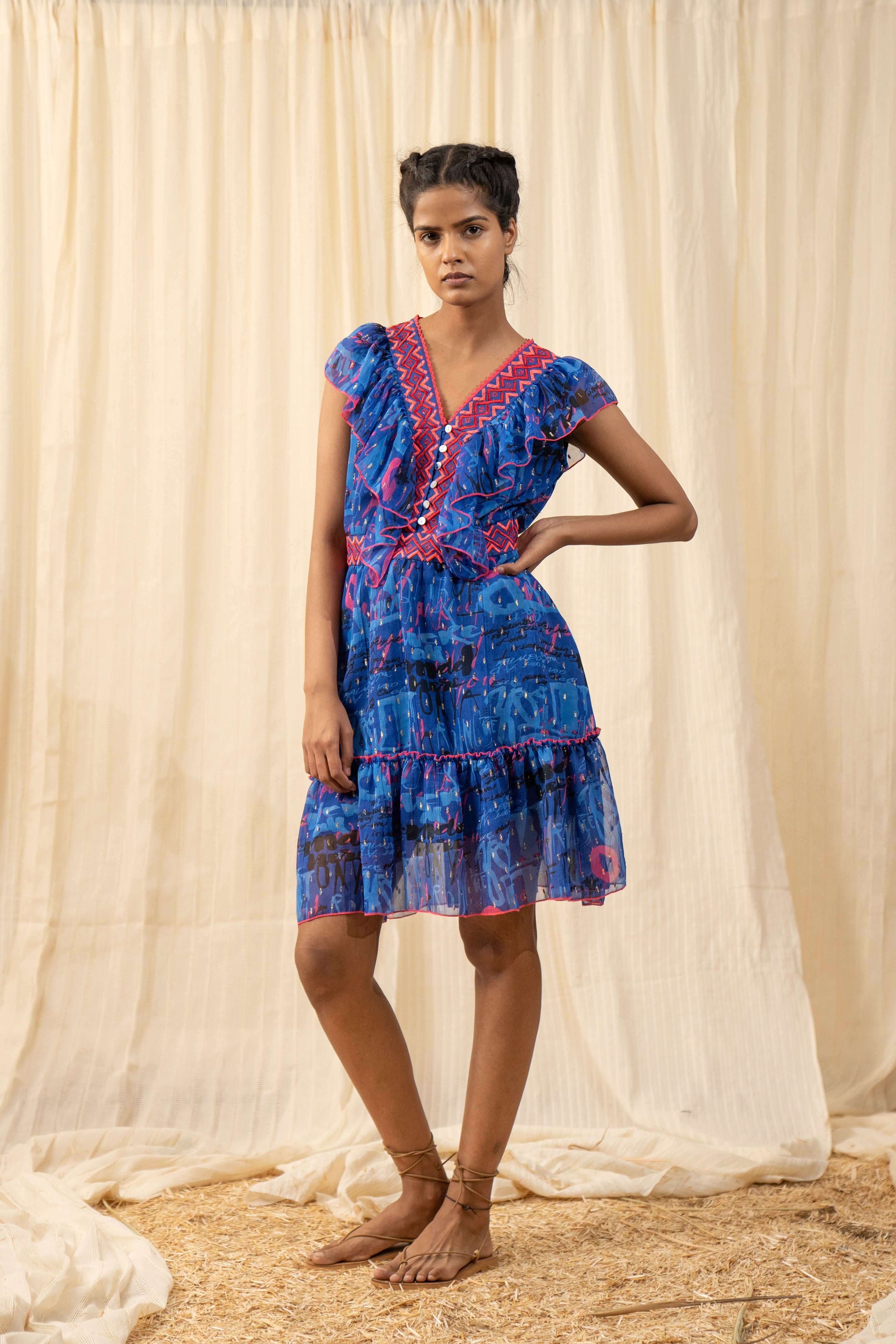 Sea Blue Lace Dress - labelreyya