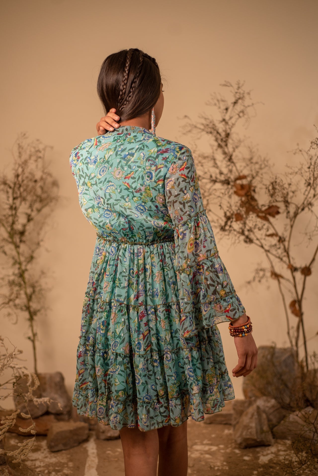 Green Floral Printed Dress