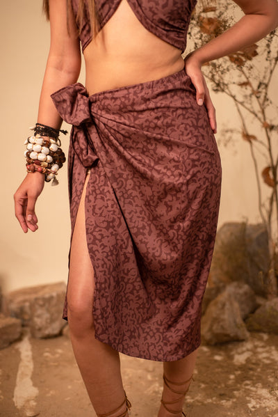 Brown Boho Sarong Cord Set (Set of 2)