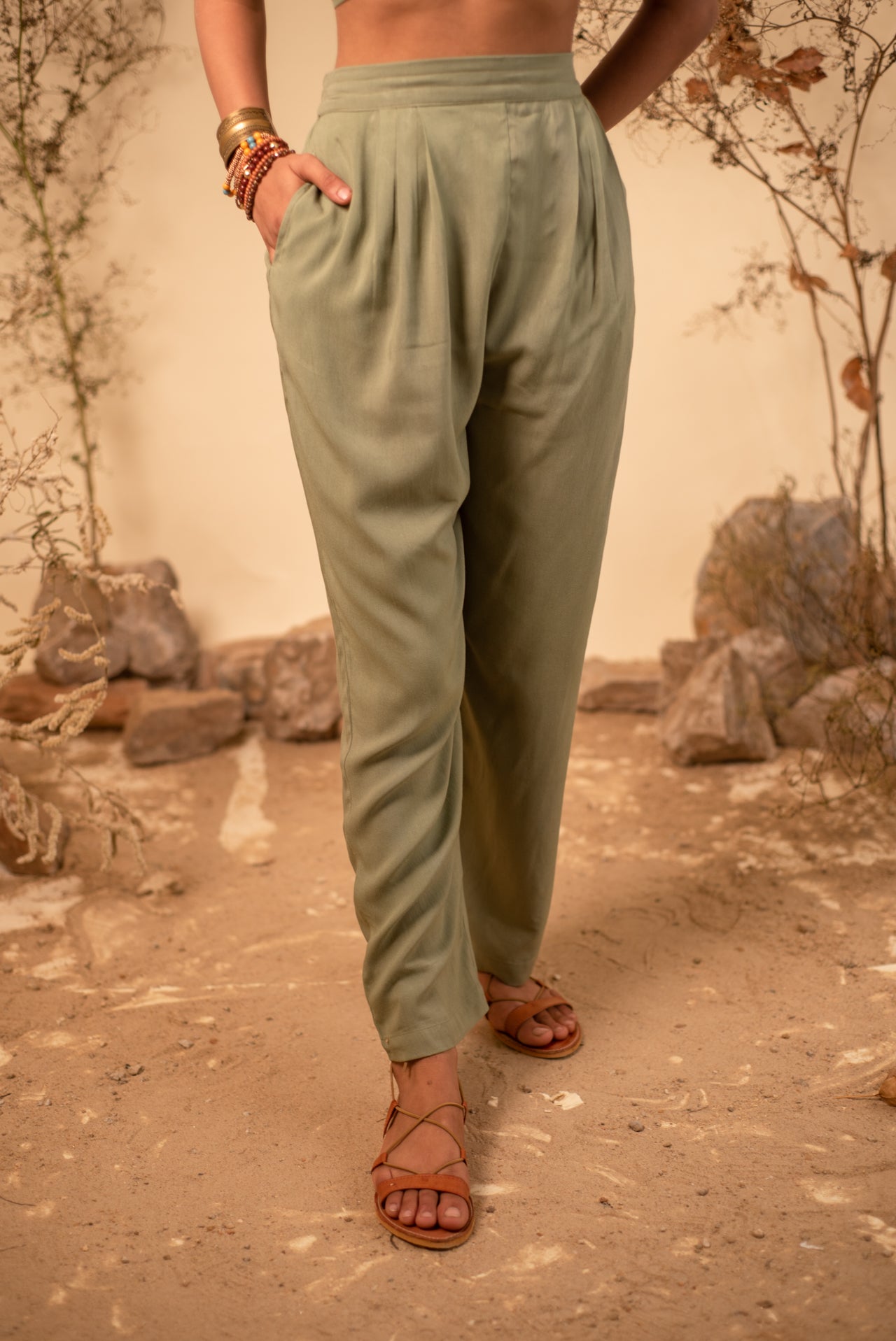 Sage Green Straight Pants