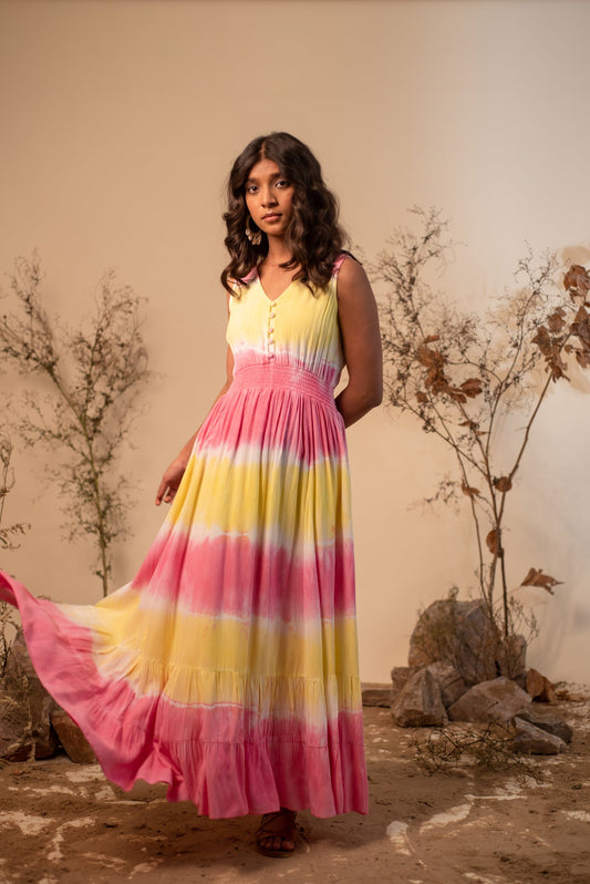 Tie-Dye Tiered Summer Boho Maxi