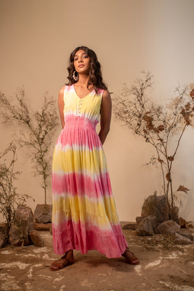 Tie-Dye Tiered Summer Boho Maxi